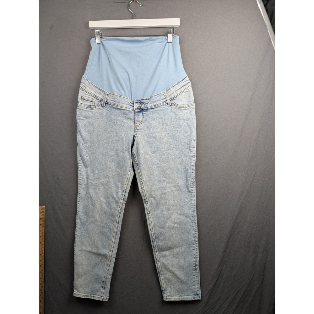 HM Mama Maternity Slim High Rib Ankle Jeans Light Blue‎ Medium 4403